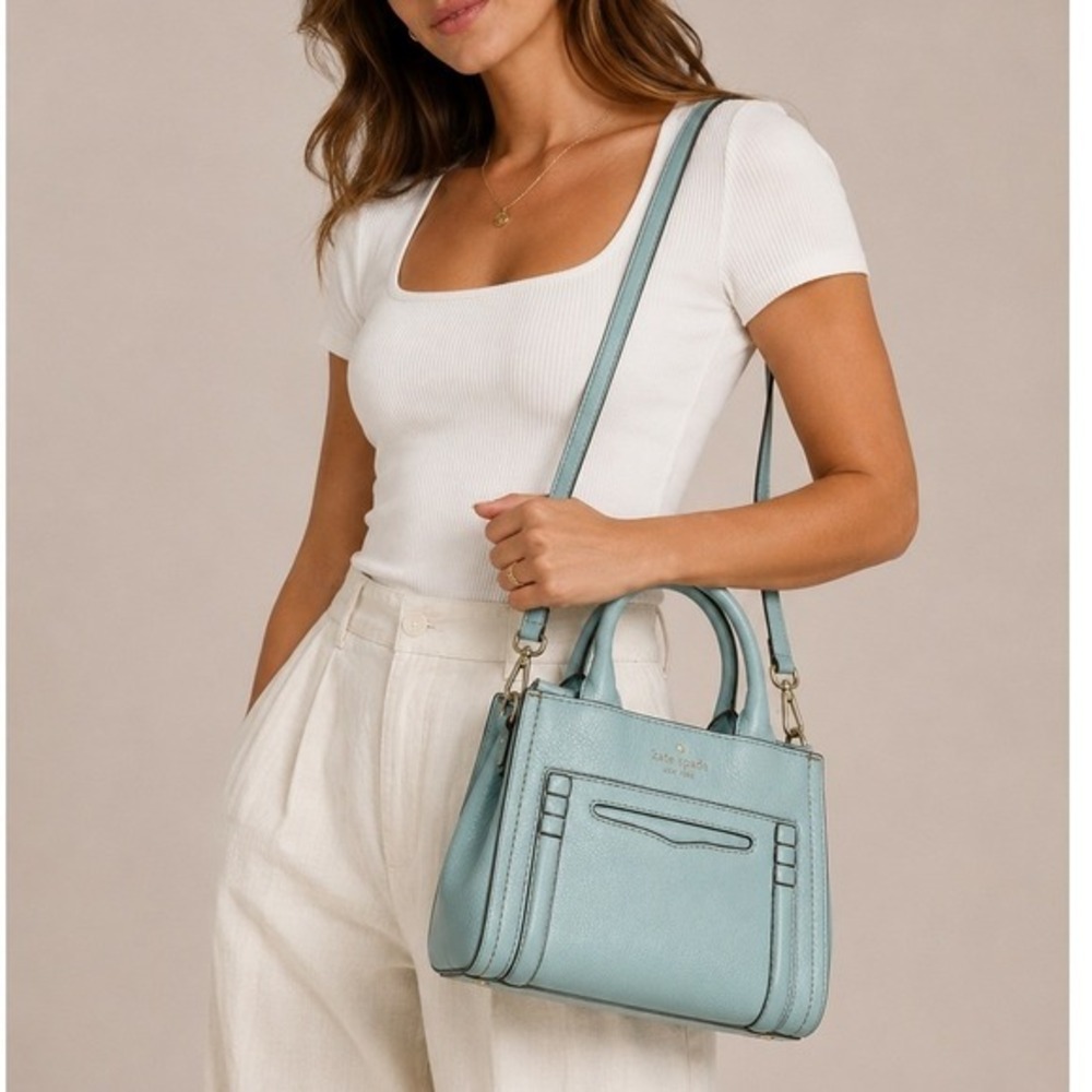 Kate Spade New York Claremont Drive Liana Small Leather Crossbody Bag Light Blue
